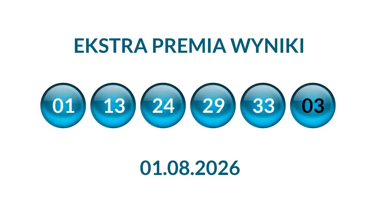 Kulki Ekstra Premii z wylosowanymi liczbami dnia 01.08.2026