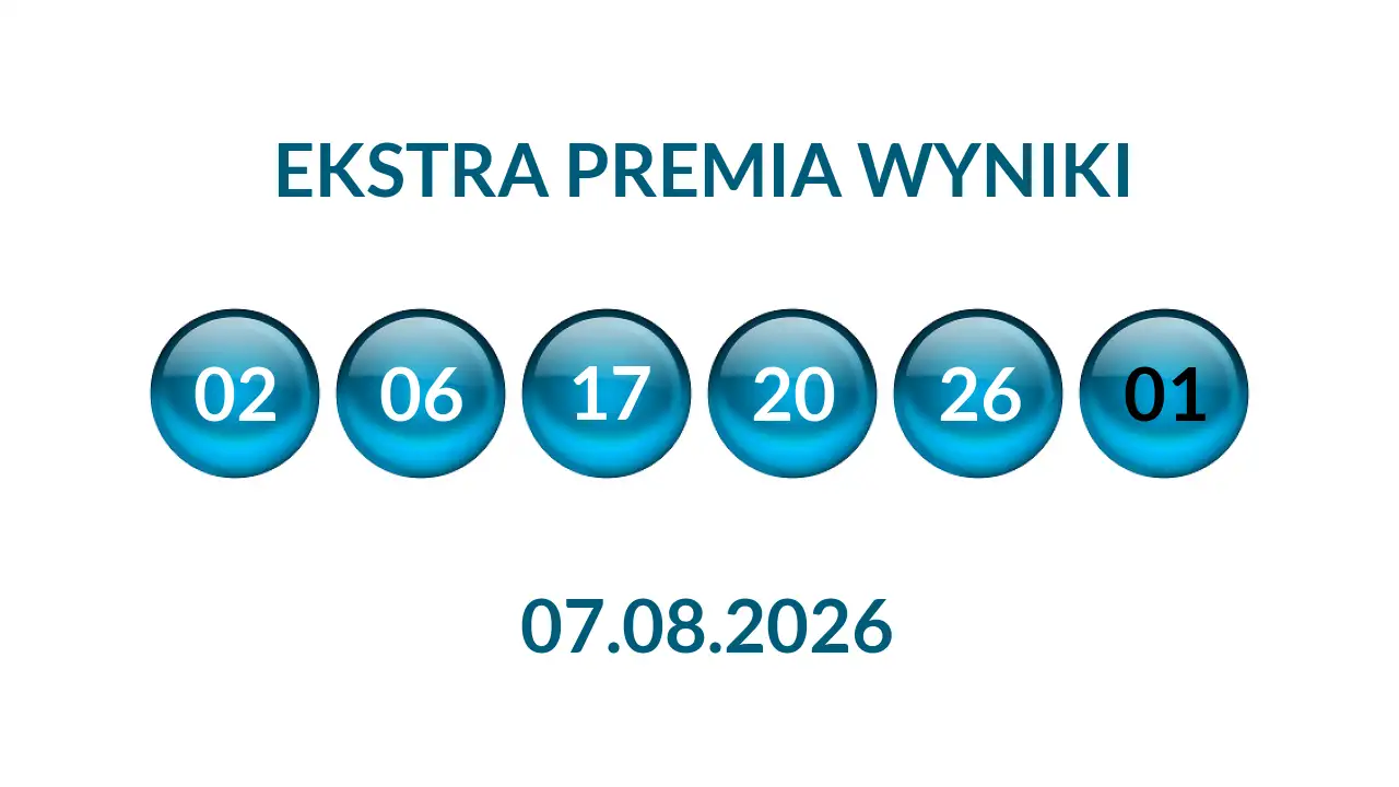 Kulki Ekstra Premii z wylosowanymi liczbami dnia 07.08.2026