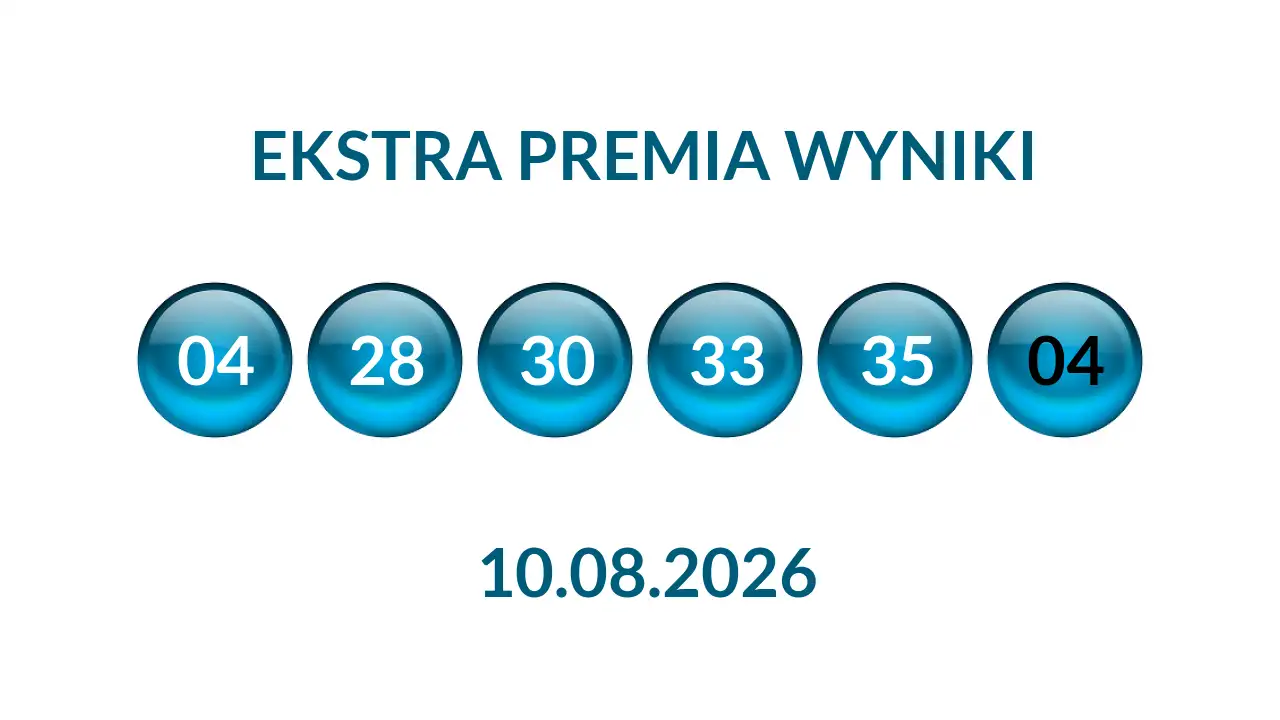 Kulki Ekstra Premii z wylosowanymi liczbami dnia 10.08.2026