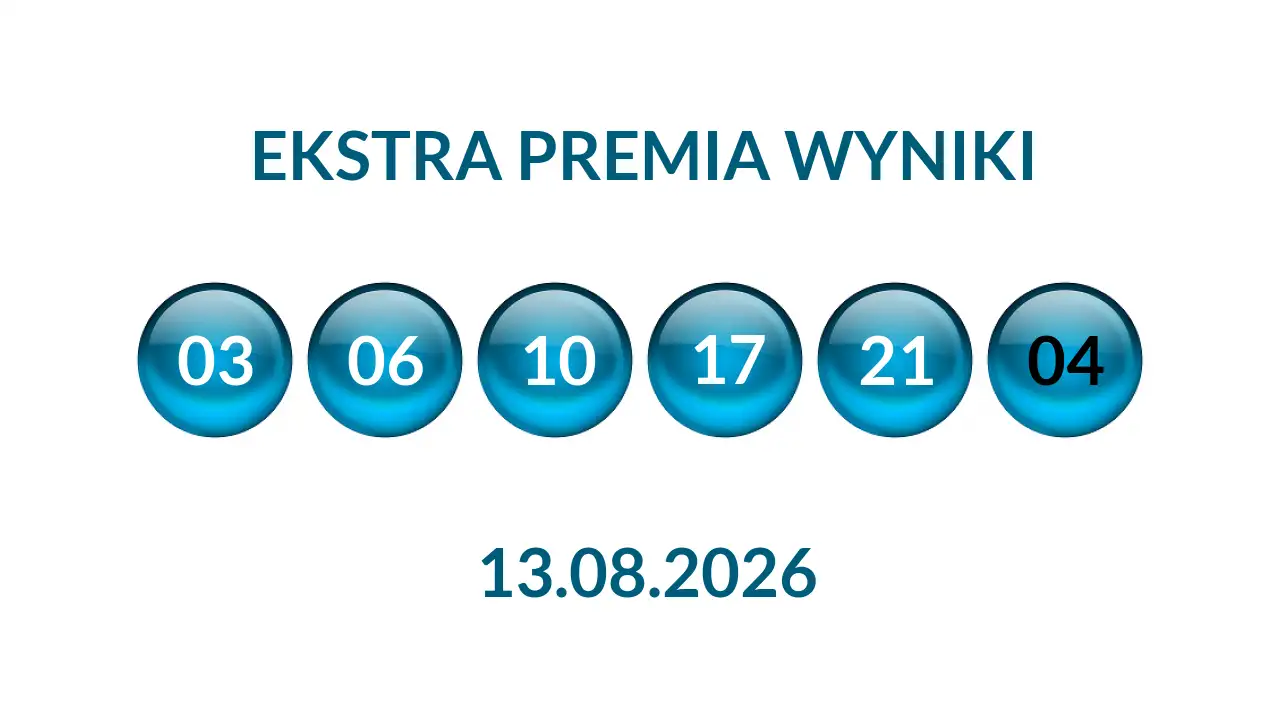 Kulki Ekstra Premii z wylosowanymi liczbami dnia 13.08.2026