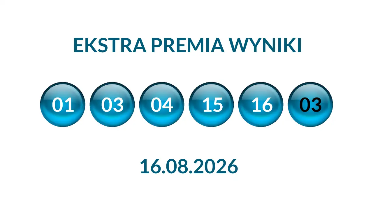 Kulki Ekstra Premii z wylosowanymi liczbami dnia 16.08.2026