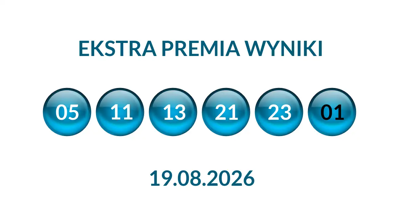 Kulki Ekstra Premii z wylosowanymi liczbami dnia 19.08.2026