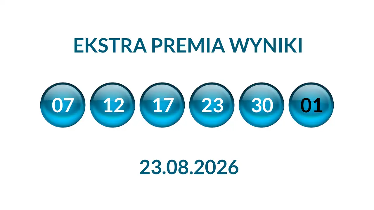 Kulki Ekstra Premii z wylosowanymi liczbami dnia 23.08.2026