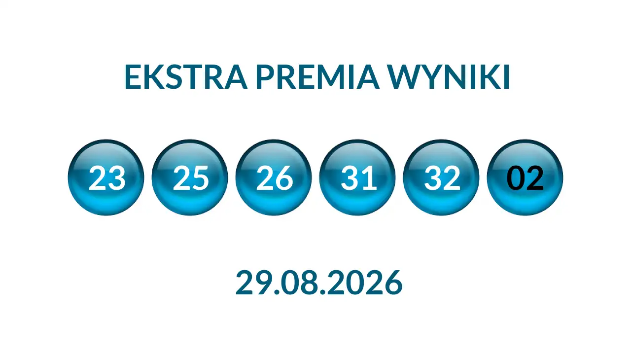 Kulki Ekstra Premii z wylosowanymi liczbami dnia 29.08.2026