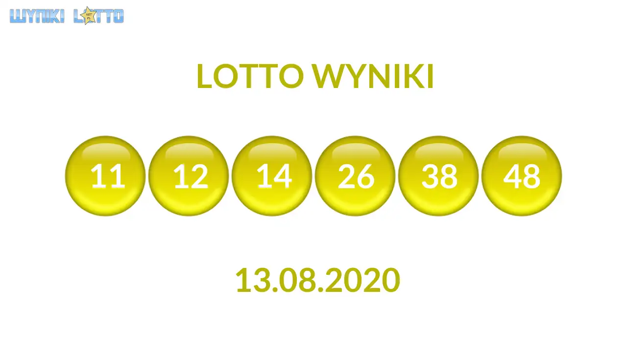 Kulki Lotto z wylosowanymi liczbami dnia 13.08.2020