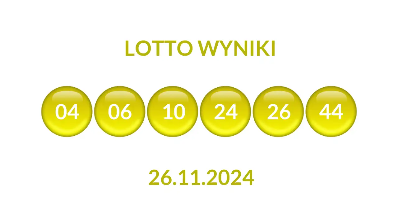 Kulki Lotto z wylosowanymi liczbami dnia 26.11.2024