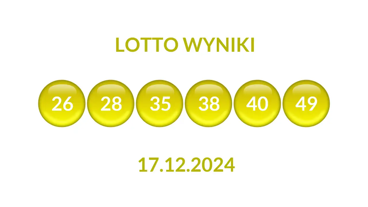 Kulki Lotto z wylosowanymi liczbami dnia 17.12.2024