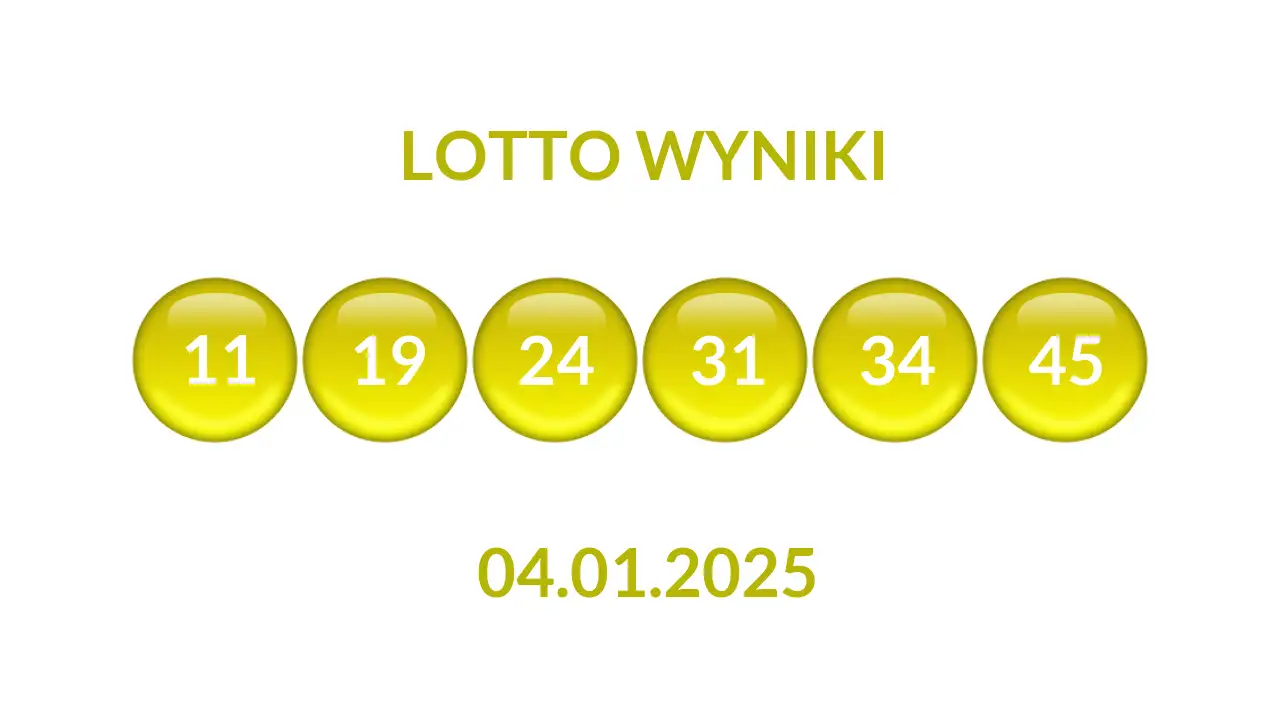 Kulki Lotto z wylosowanymi liczbami dnia 04.01.2025