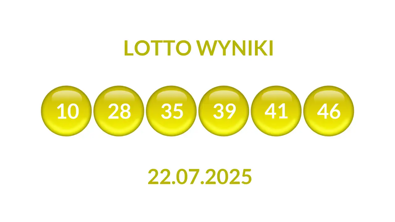 Kulki Lotto z wylosowanymi liczbami dnia 22.07.2025
