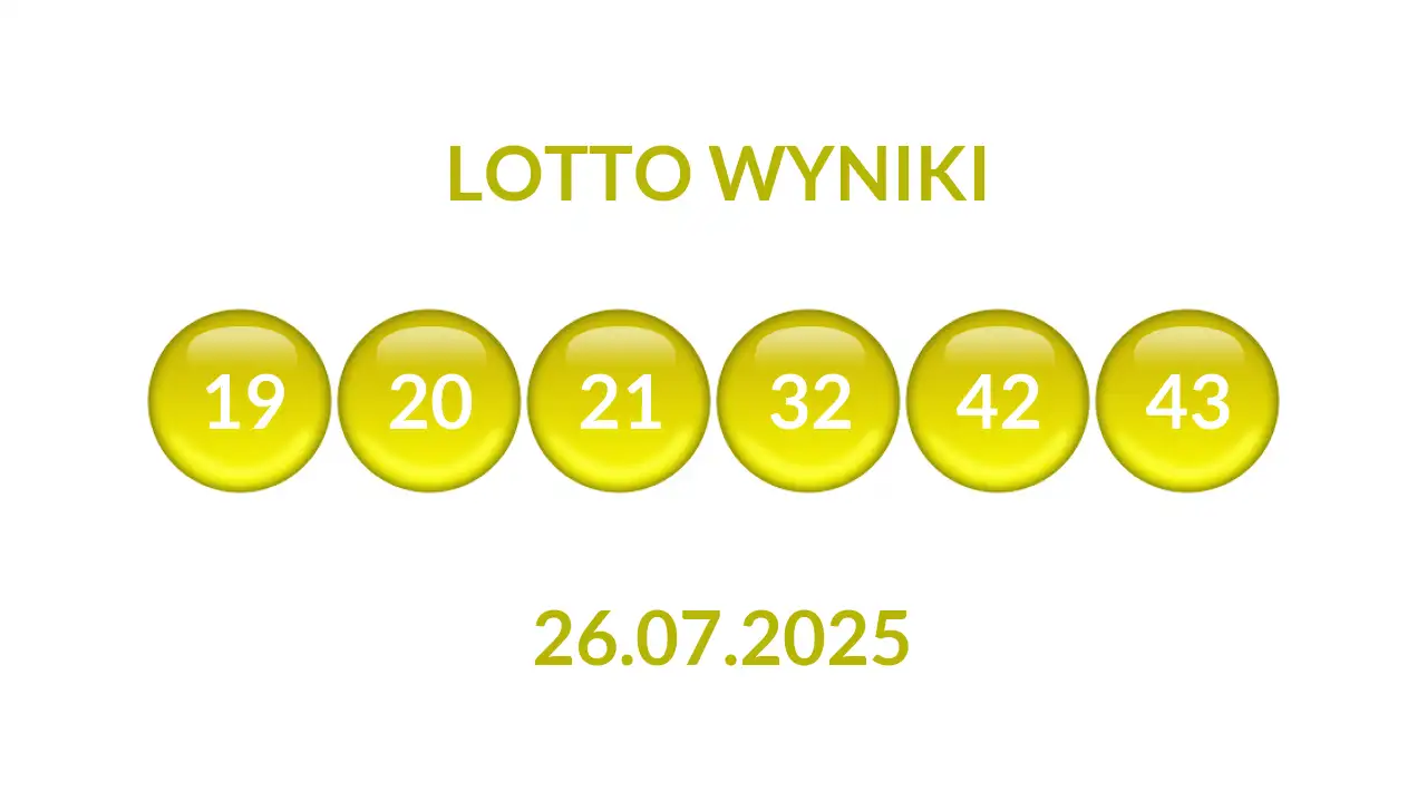 Kulki Lotto z wylosowanymi liczbami dnia 26.07.2025