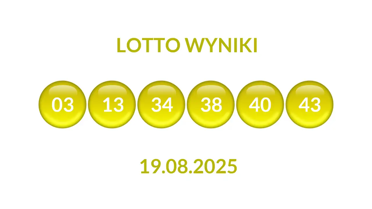 Kulki Lotto z wylosowanymi liczbami dnia 19.08.2025