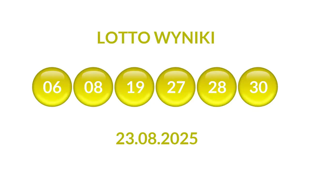 Kulki Lotto z wylosowanymi liczbami dnia 23.08.2025