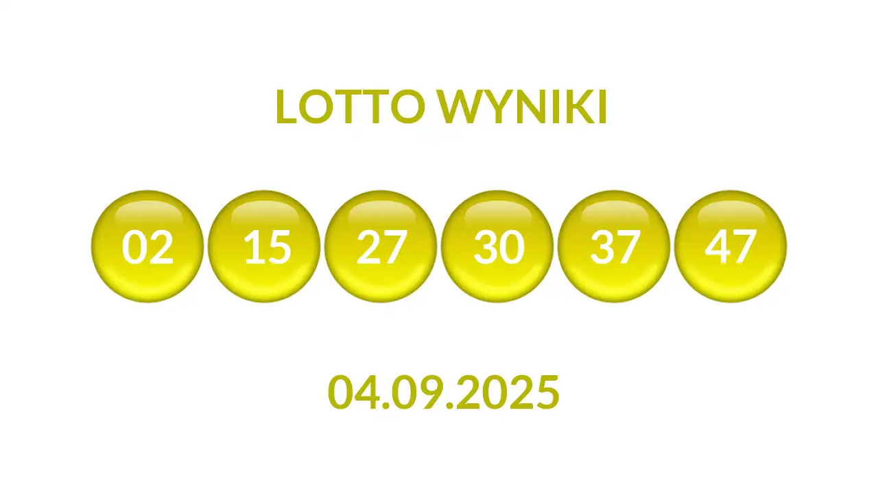 Kulki Lotto z wylosowanymi liczbami dnia 04.09.2025
