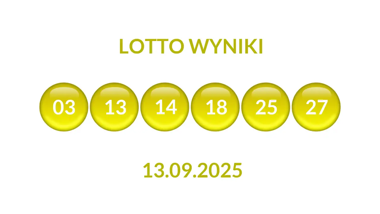 Kulki Lotto z wylosowanymi liczbami dnia 13.09.2025