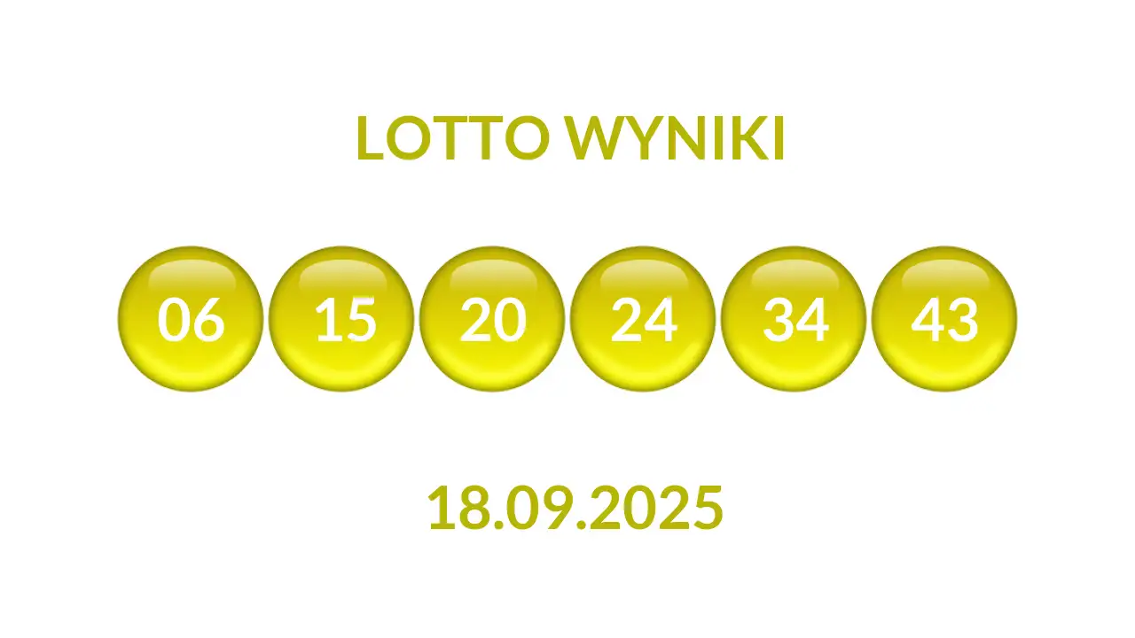 Kulki Lotto z wylosowanymi liczbami dnia 18.09.2025