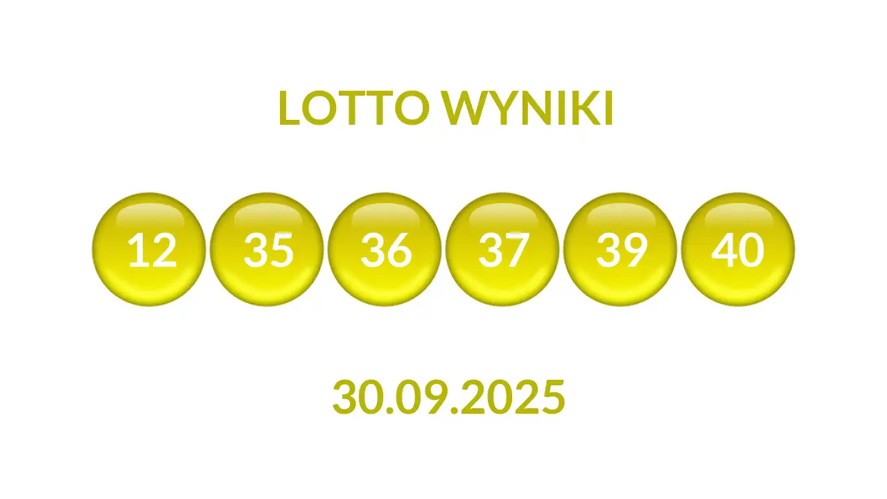 Kulki Lotto z wylosowanymi liczbami dnia 30.09.2025