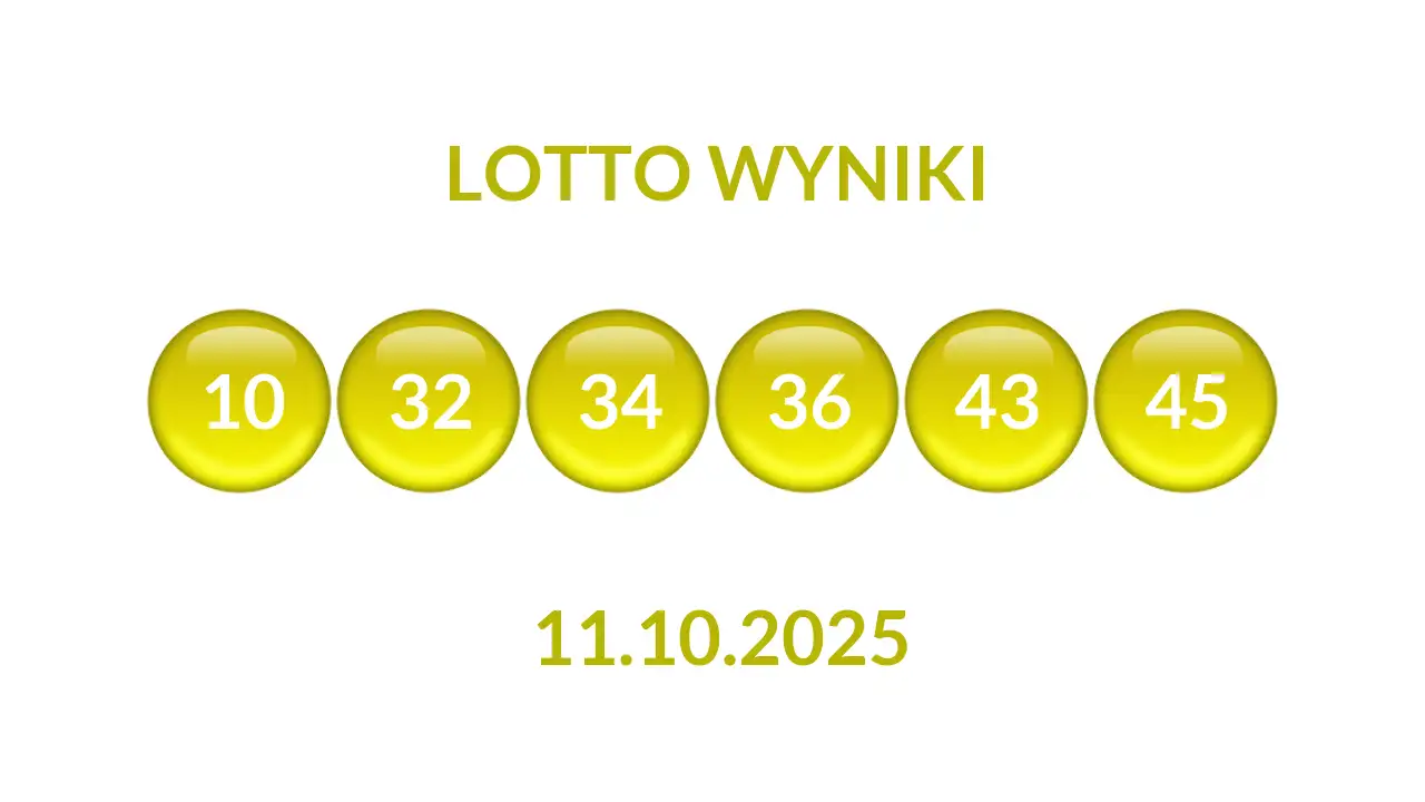 Kulki Lotto z wylosowanymi liczbami dnia 11.10.2025