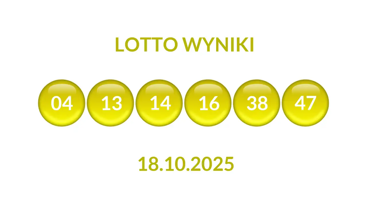 Kulki Lotto z wylosowanymi liczbami dnia 18.10.2025