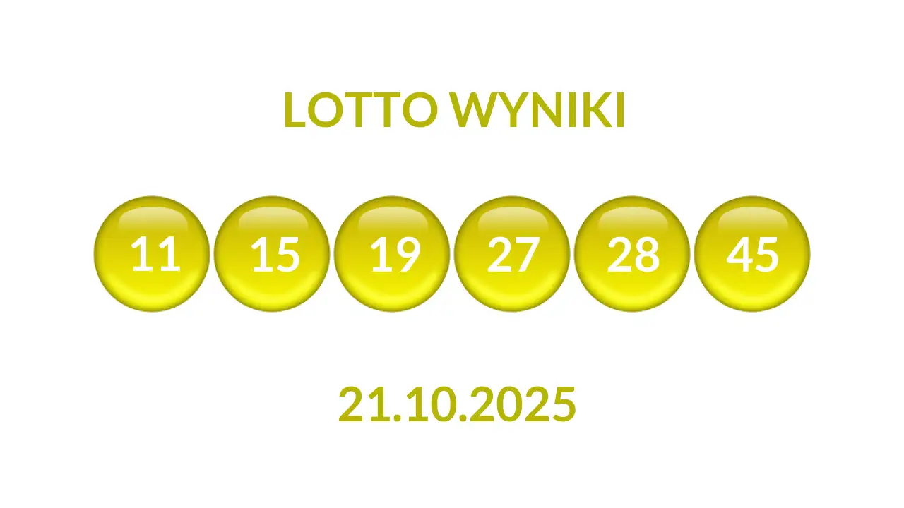 Kulki Lotto z wylosowanymi liczbami dnia 21.10.2025