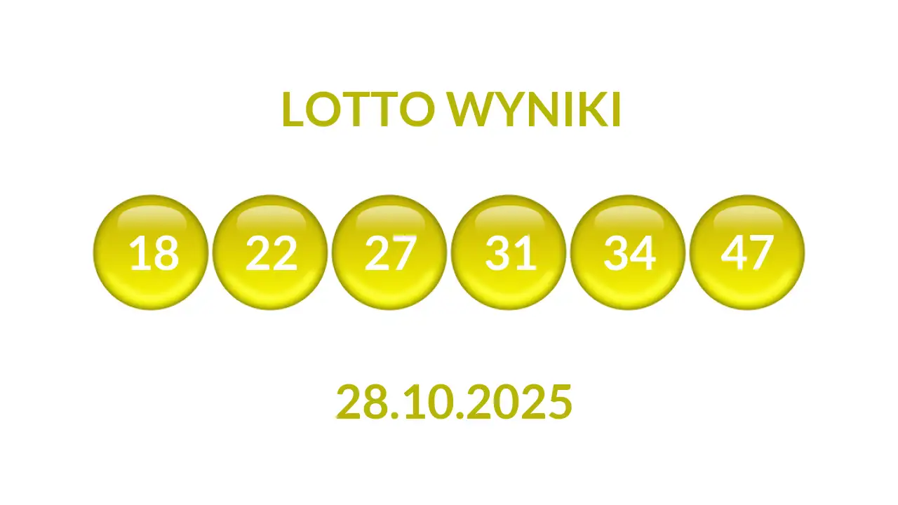 Kulki Lotto z wylosowanymi liczbami dnia 28.10.2025