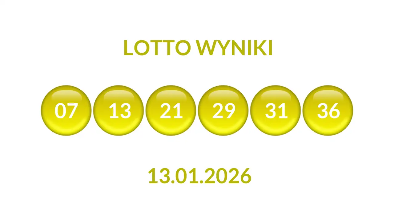 Kulki Lotto z wylosowanymi liczbami dnia 13.01.2026