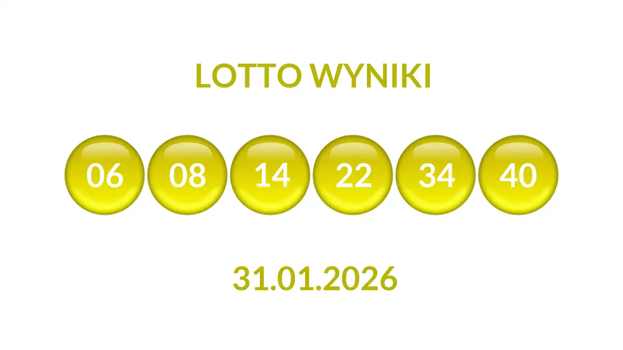 Kulki Lotto z wylosowanymi liczbami dnia 31.01.2026