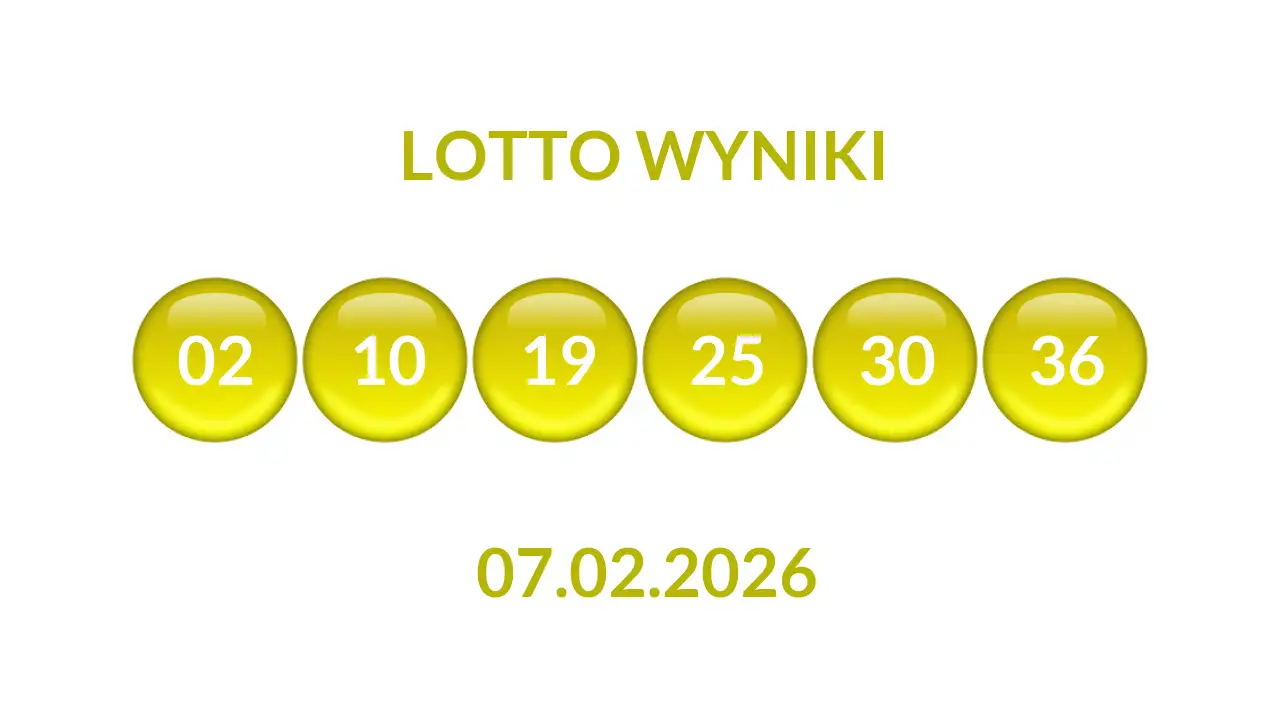 Kulki Lotto z wylosowanymi liczbami dnia 07.02.2026