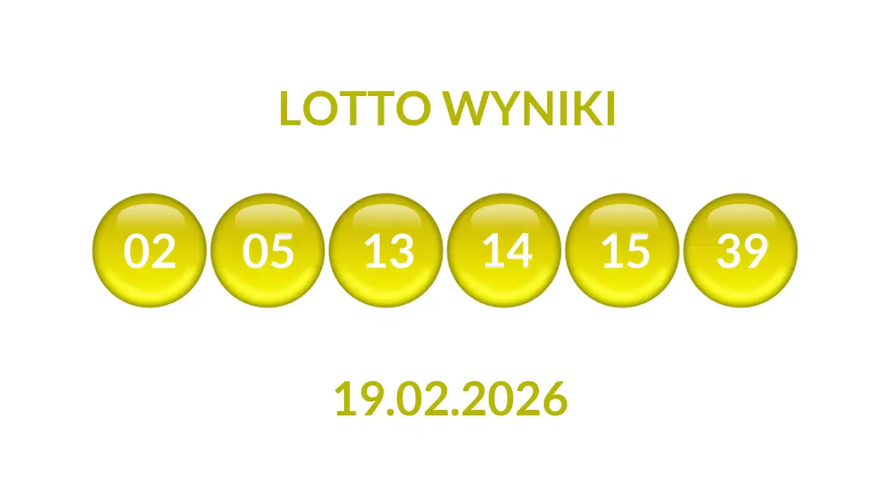 Kulki Lotto z wylosowanymi liczbami dnia 19.02.2026