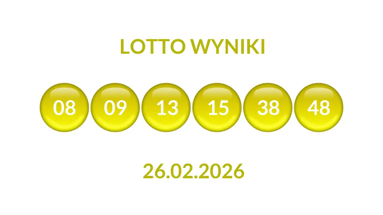 Kulki Lotto z wylosowanymi liczbami dnia 26.02.2026