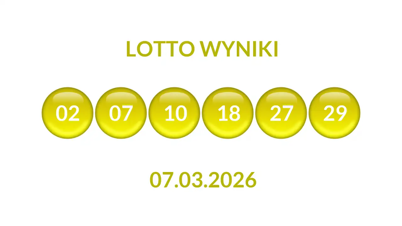 Kulki Lotto z wylosowanymi liczbami dnia 07.03.2026