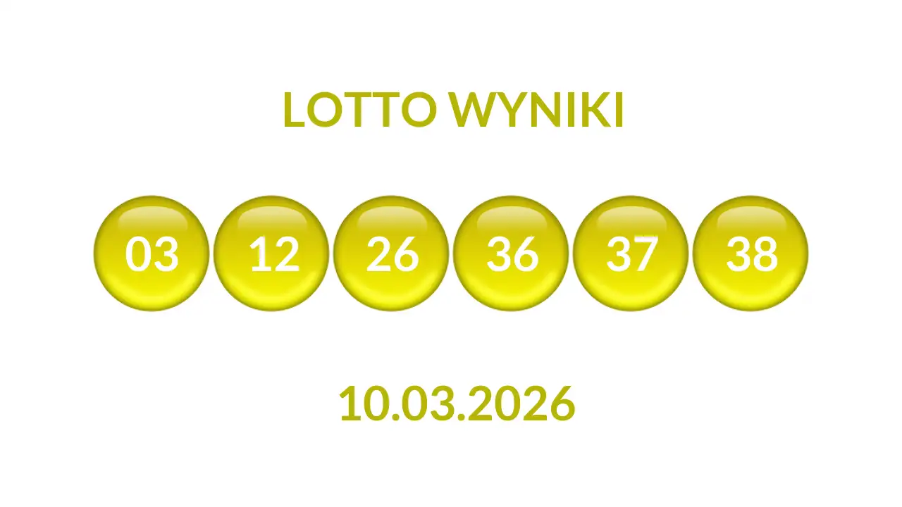 Kulki Lotto z wylosowanymi liczbami dnia 10.03.2026