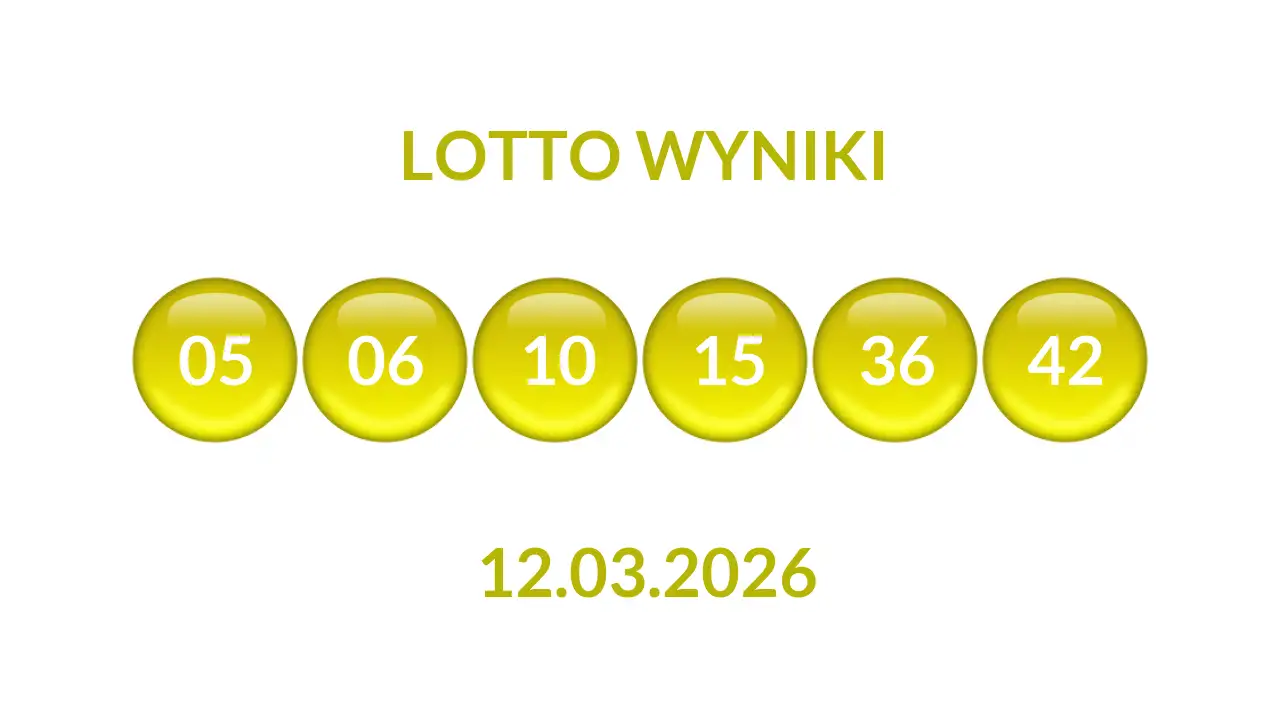 Kulki Lotto z wylosowanymi liczbami dnia 12.03.2026