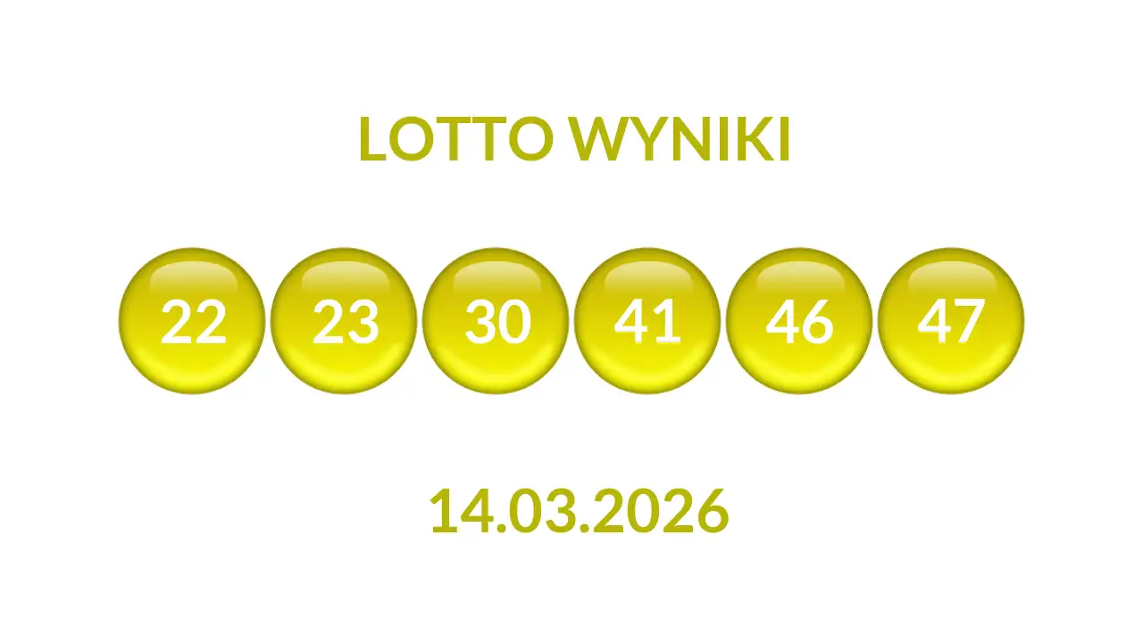 Kulki Lotto z wylosowanymi liczbami dnia 14.03.2026