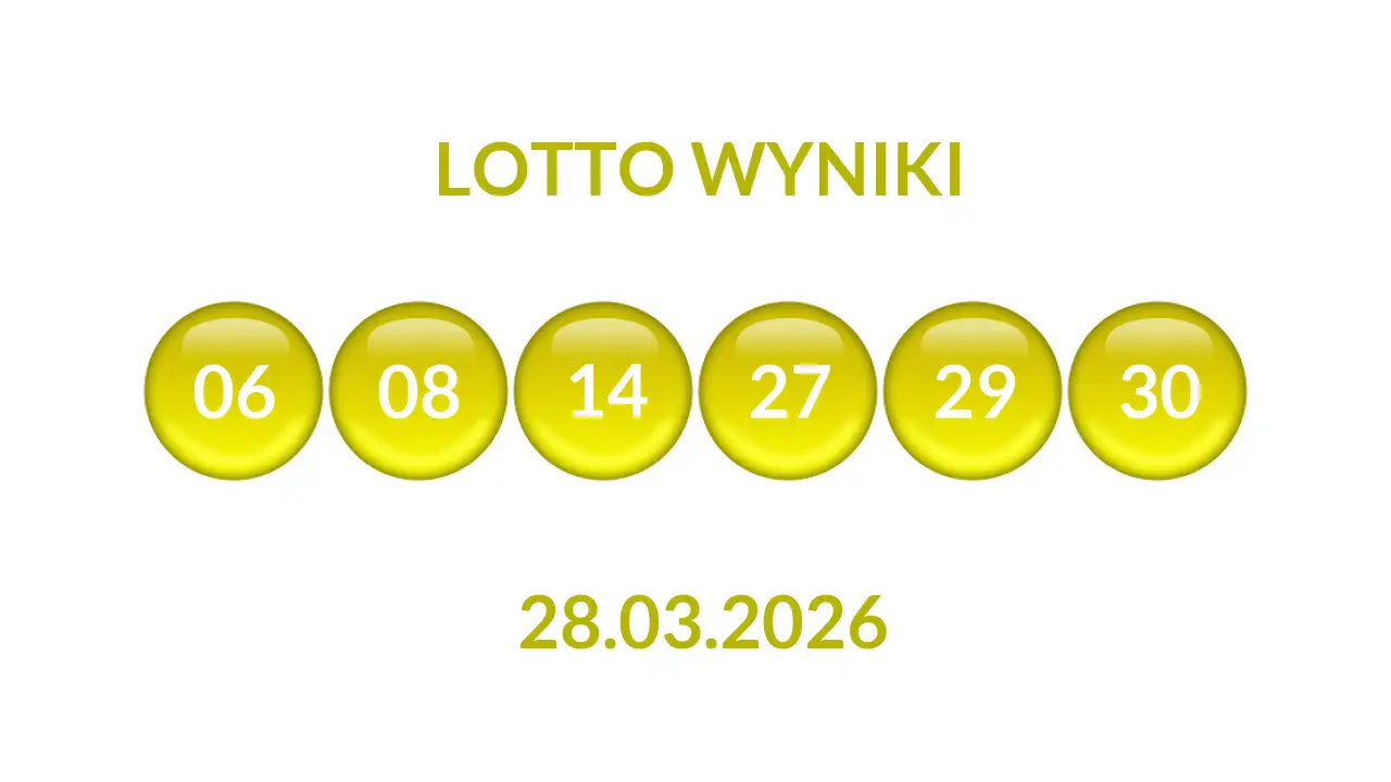 Kulki Lotto z wylosowanymi liczbami dnia 28.03.2026