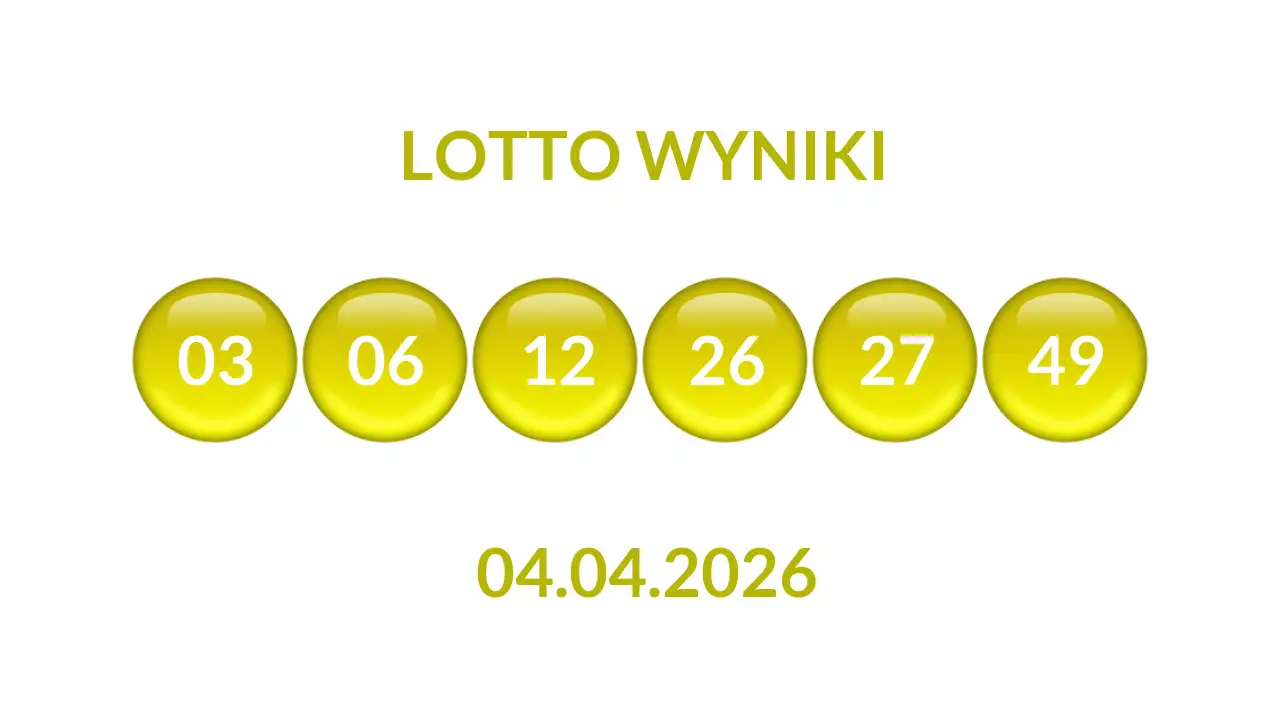 Kulki Lotto z wylosowanymi liczbami dnia 04.04.2026