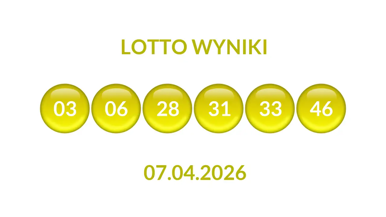 Kulki Lotto z wylosowanymi liczbami dnia 07.04.2026