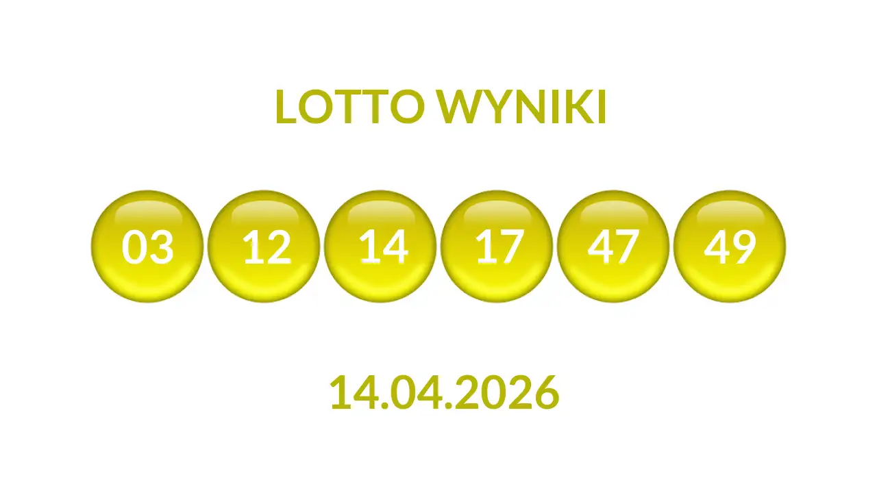 Kulki Lotto z wylosowanymi liczbami dnia 14.04.2026