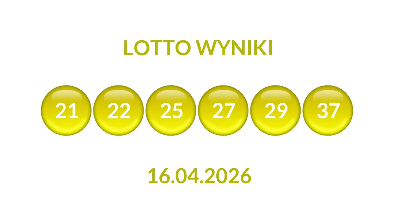 Kulki Lotto z wylosowanymi liczbami dnia 16.04.2026