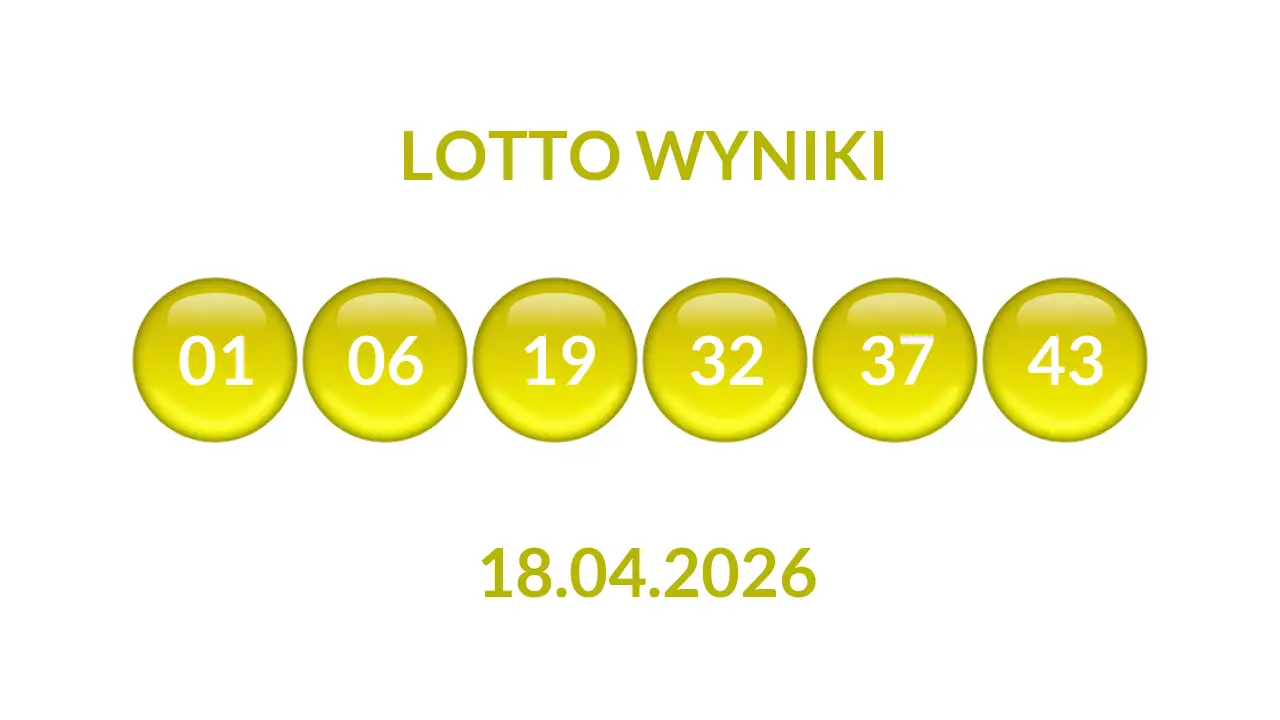 Kulki Lotto z wylosowanymi liczbami dnia 18.04.2026