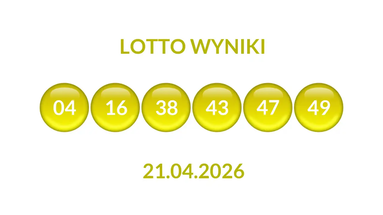 Kulki Lotto z wylosowanymi liczbami dnia 21.04.2026