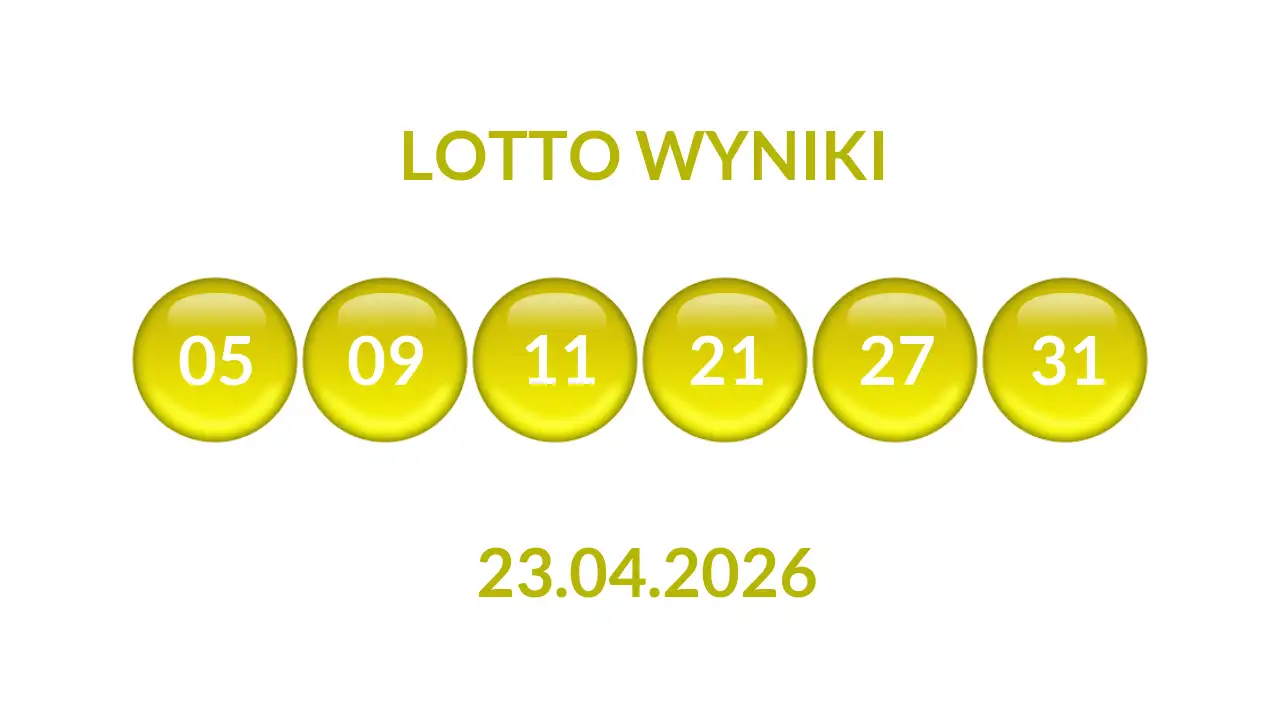 Kulki Lotto z wylosowanymi liczbami dnia 23.04.2026
