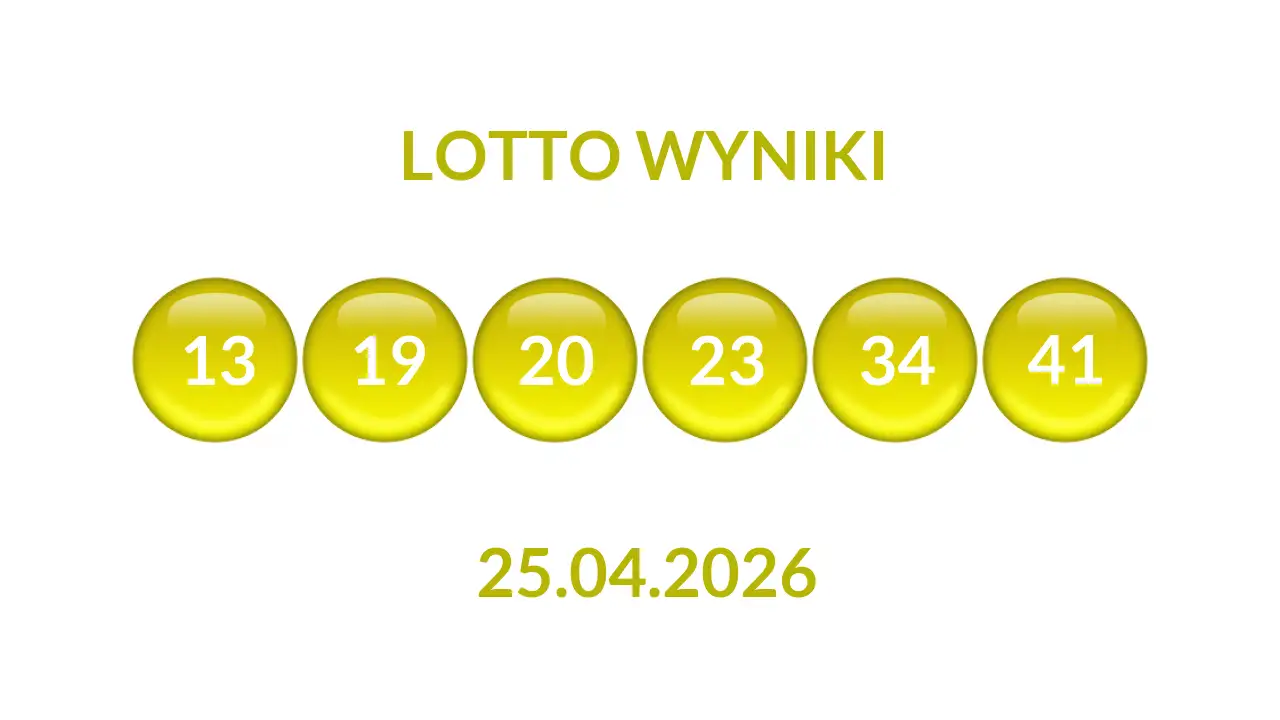 Kulki Lotto z wylosowanymi liczbami dnia 25.04.2026