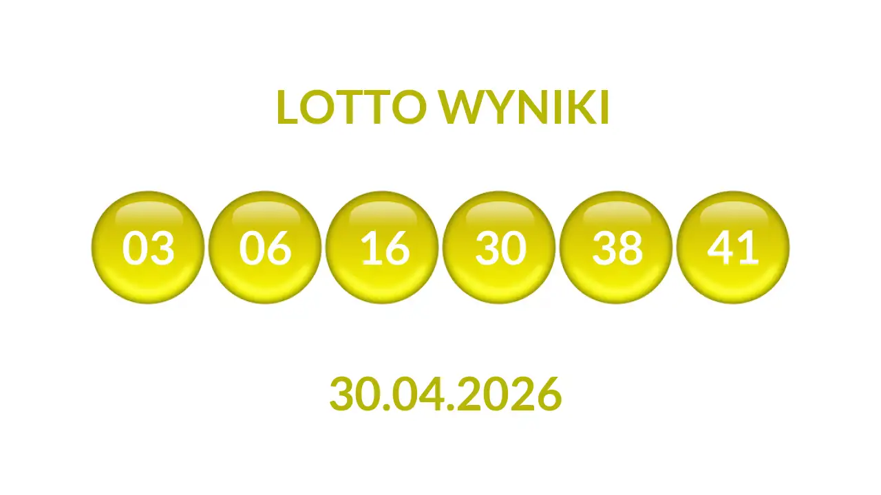Kulki Lotto z wylosowanymi liczbami dnia 30.04.2026