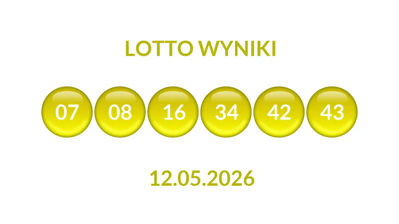 Kulki Lotto z wylosowanymi liczbami dnia 12.05.2026