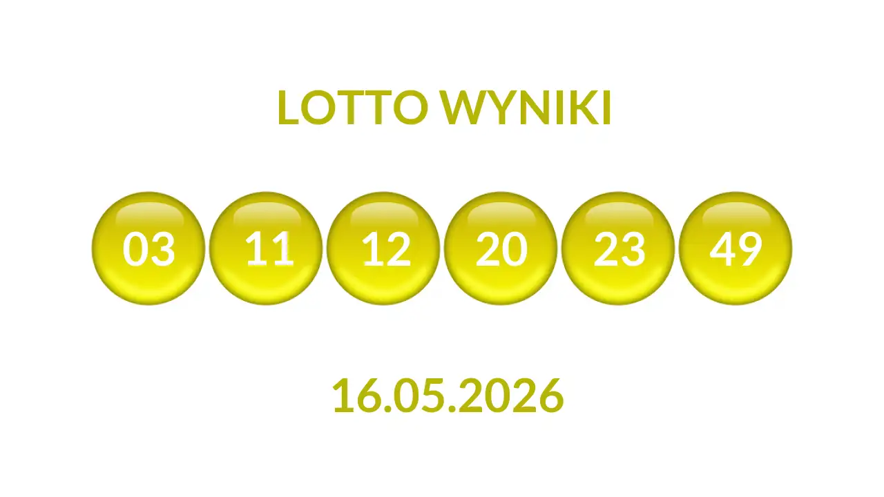 Kulki Lotto z wylosowanymi liczbami dnia 16.05.2026