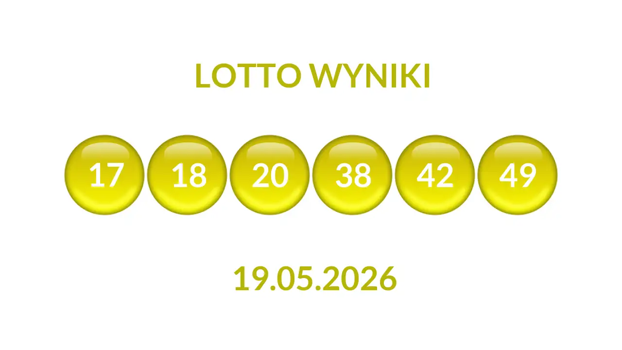 Kulki Lotto z wylosowanymi liczbami dnia 19.05.2026
