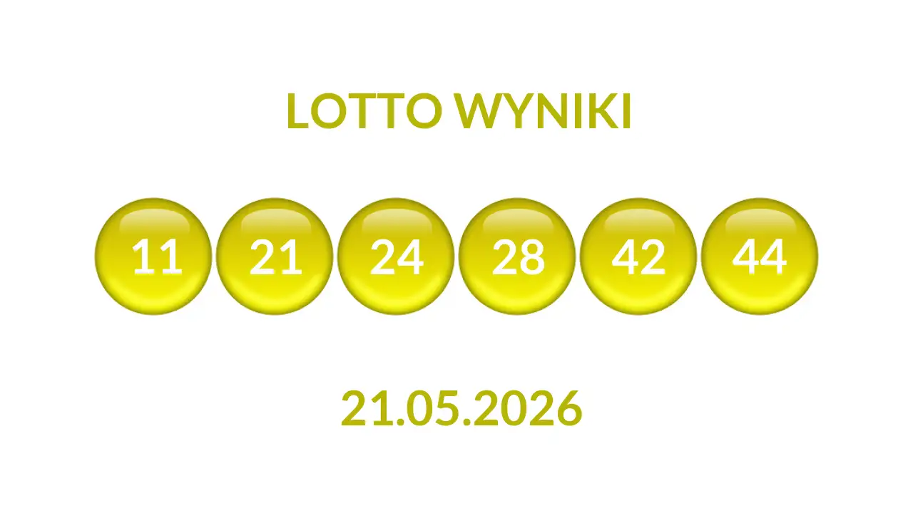 Kulki Lotto z wylosowanymi liczbami dnia 21.05.2026