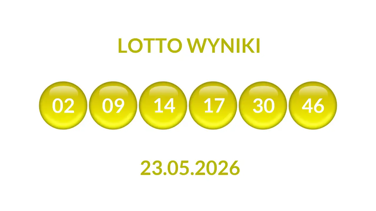 Kulki Lotto z wylosowanymi liczbami dnia 23.05.2026