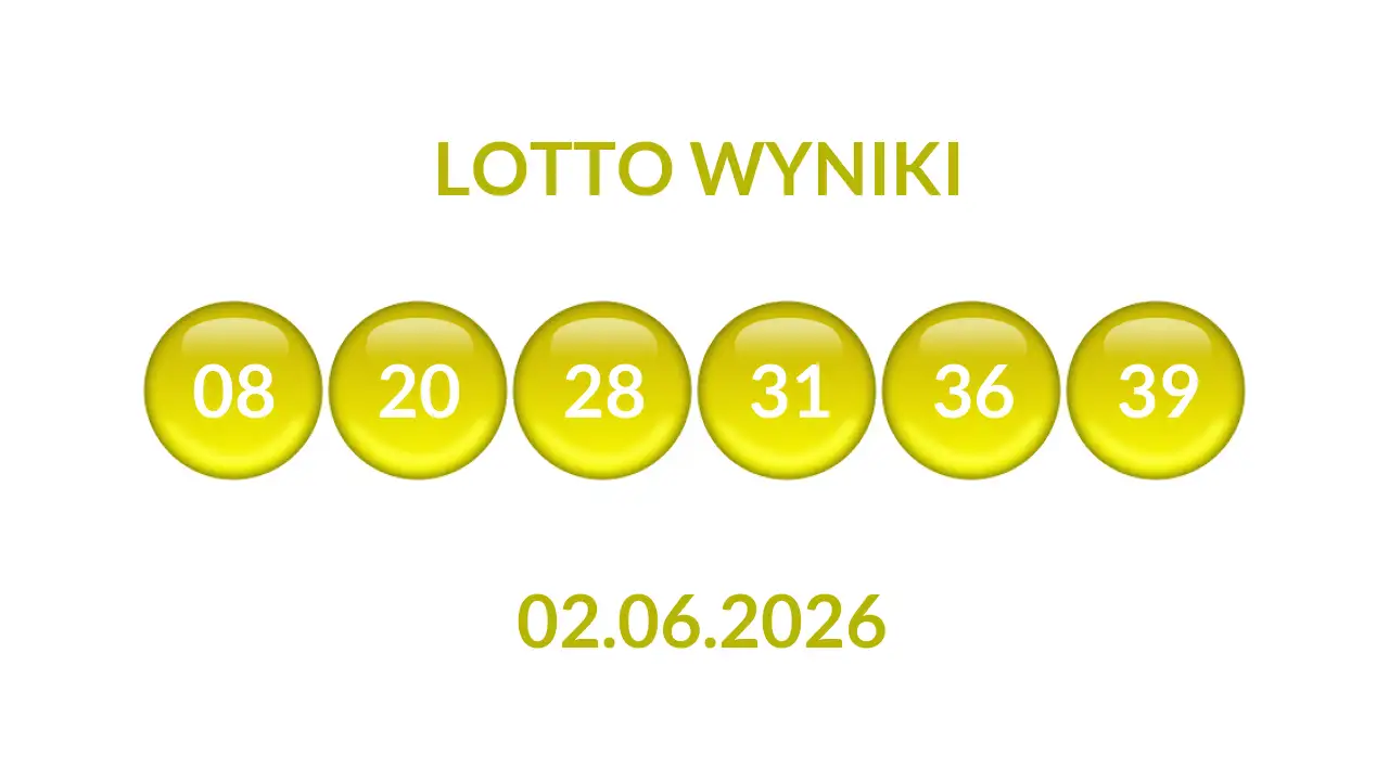 Kulki Lotto z wylosowanymi liczbami dnia 02.06.2026