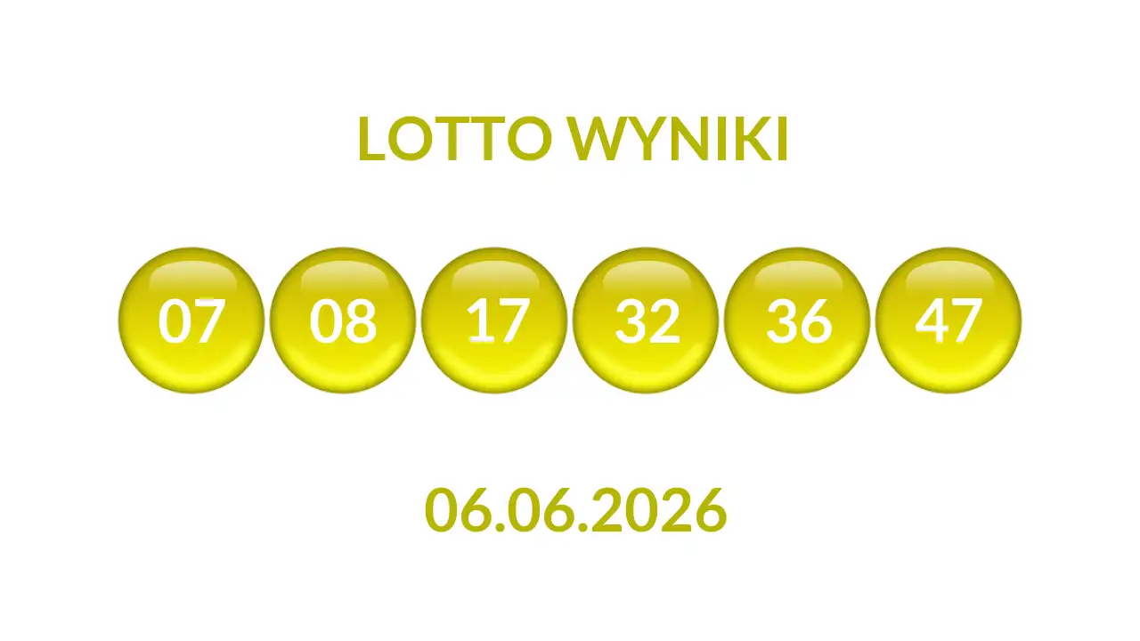 Kulki Lotto z wylosowanymi liczbami dnia 06.06.2026